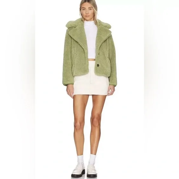 NWT Free People Oversized Green Jacket - Retail $198 - Super Soft & Warm - Picture 3 of 13